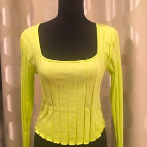 Urban Outfitters crop lime green top